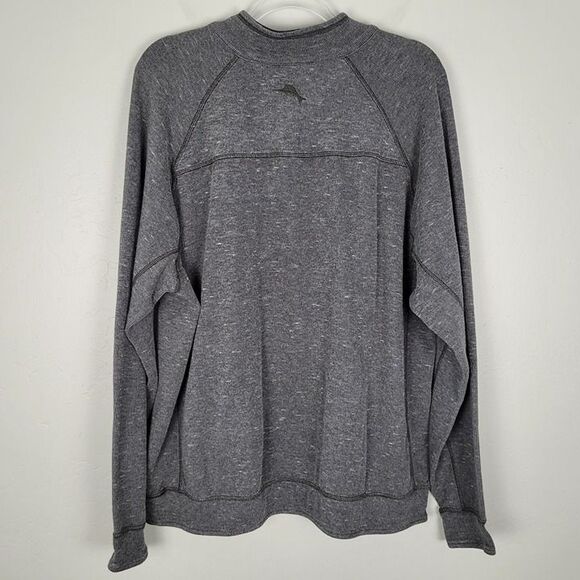 Tommy Bahama Size XXL Reversible Flipshot Half Zip Pullover Sweater Gray - Picture 2 of 12
